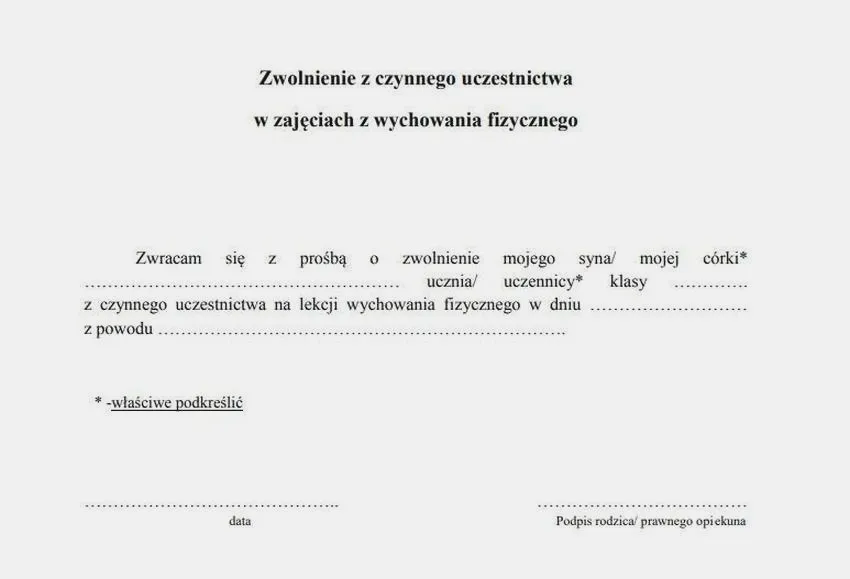 Jak skutecznie uzyskać zwolnienie z wf i cieszyć się wolnym czasem